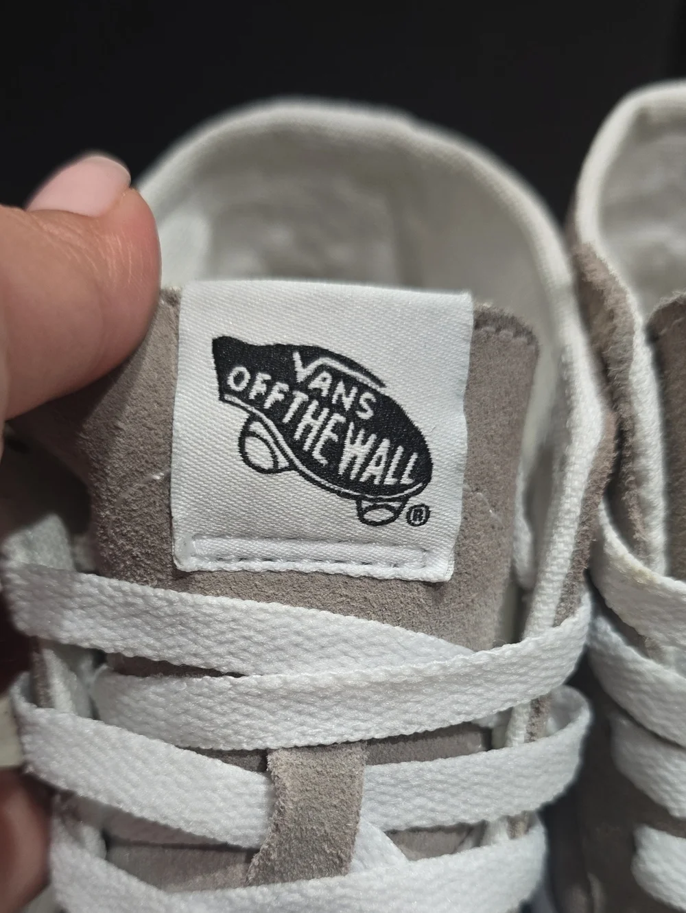 Vans Sk8-Hi Suede High-Top Sneakers Taupe & White, Mens 6 Womens 7.5 Barely Used